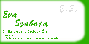 eva szobota business card