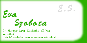 eva szobota business card